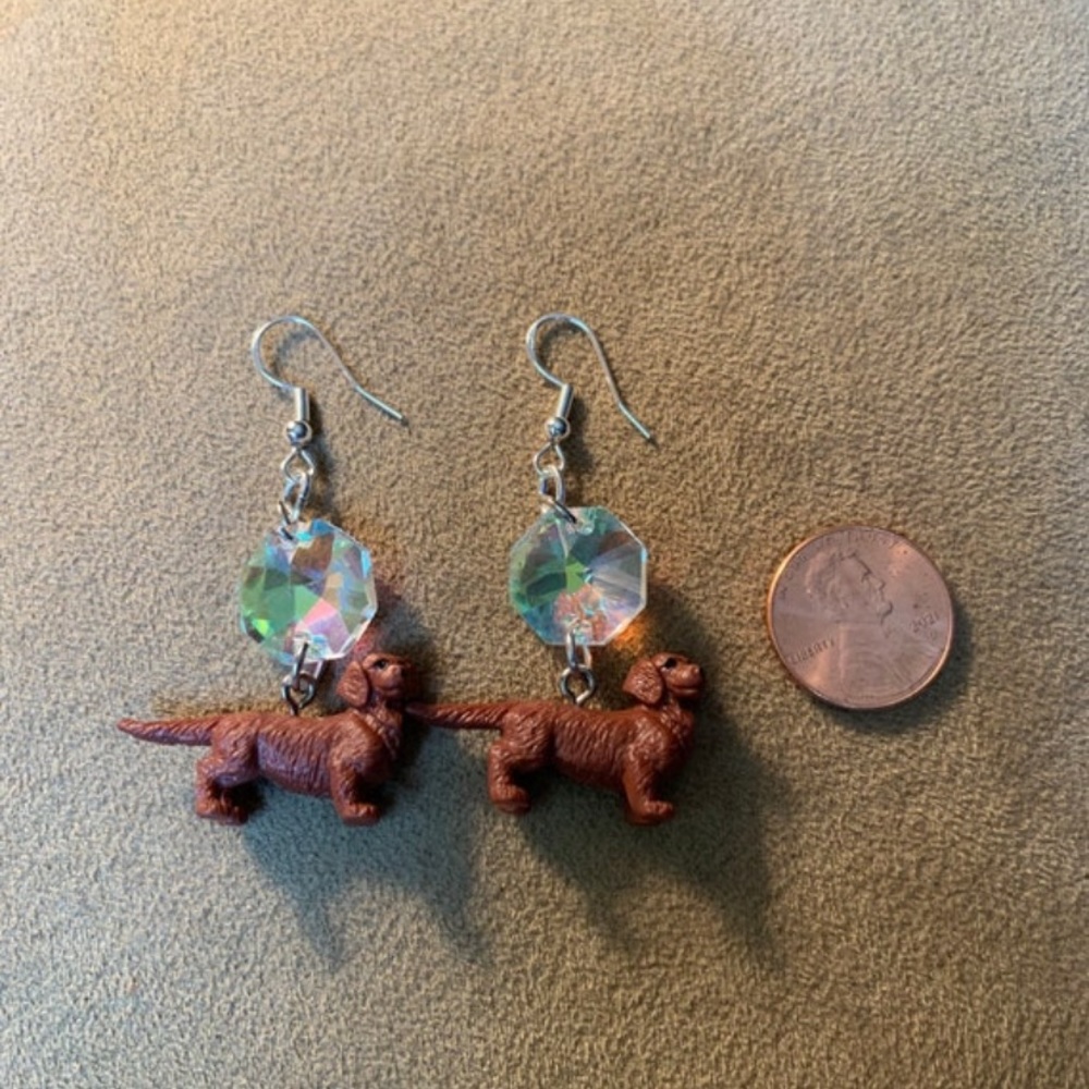 Dachshund dangle earrings - Picture 2 of 4